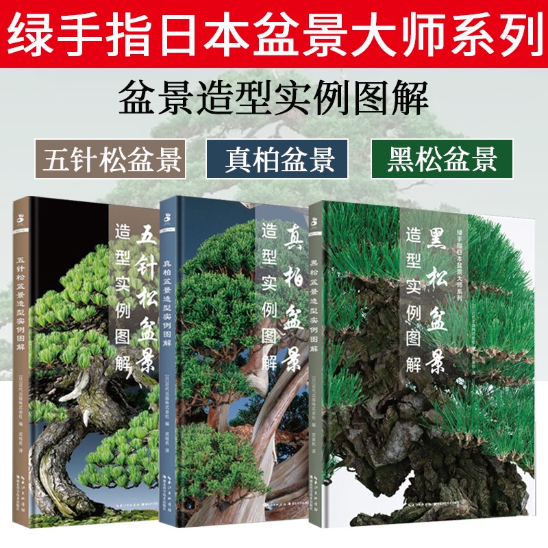 日本各大盆景展獲獎作品：【黑松】+【真柏】+【五針松】（精裝三册）